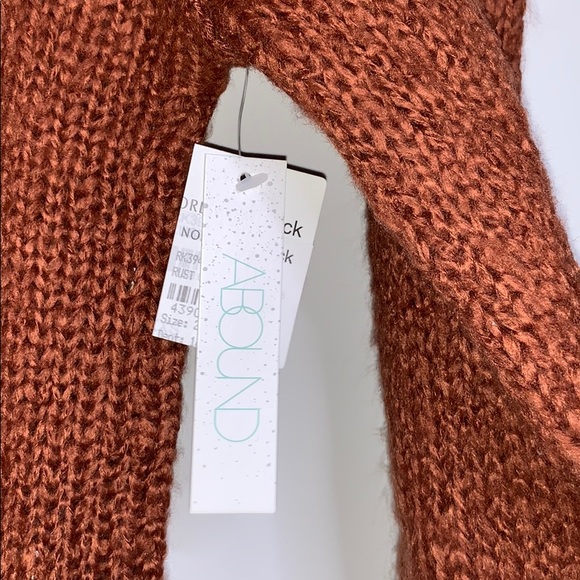 NWTs ABOUND Chunky Rust Mock Neck Knit Sweater - Picture 5 of 9